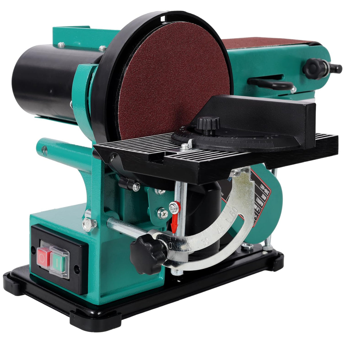 4" x 36" Belt Sander 6" Disc Polisher Grinder Steel Green High-Torque Power Tool Q37498