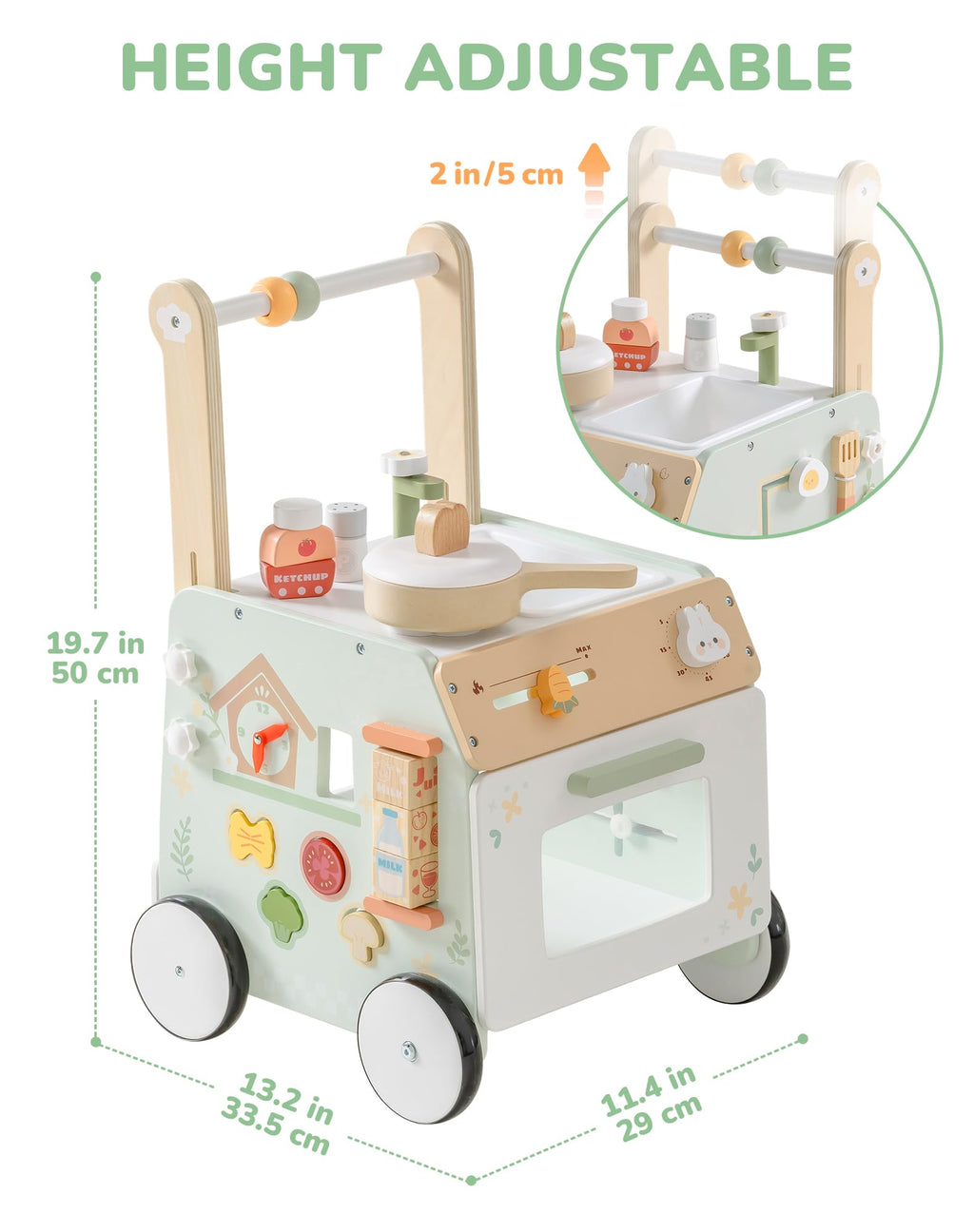 Wooden Baby Push Walker with Decelerator O485865