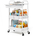 3 Tier Metal Rolling Cart with Drawer Z3695
