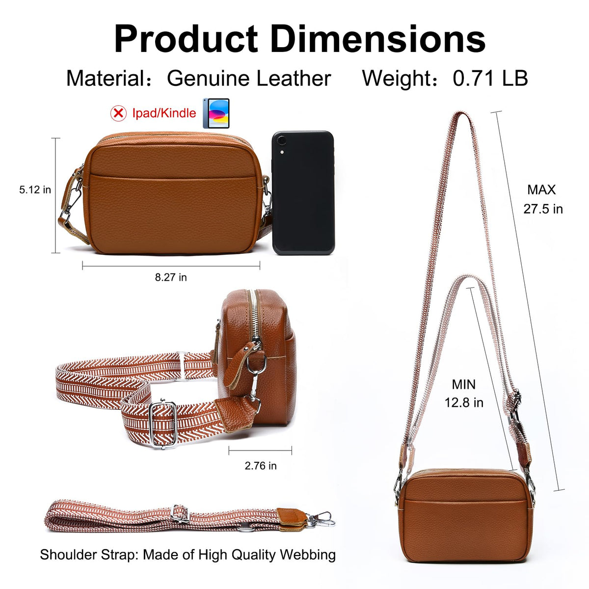 Small Leather Crossbody Bag R118