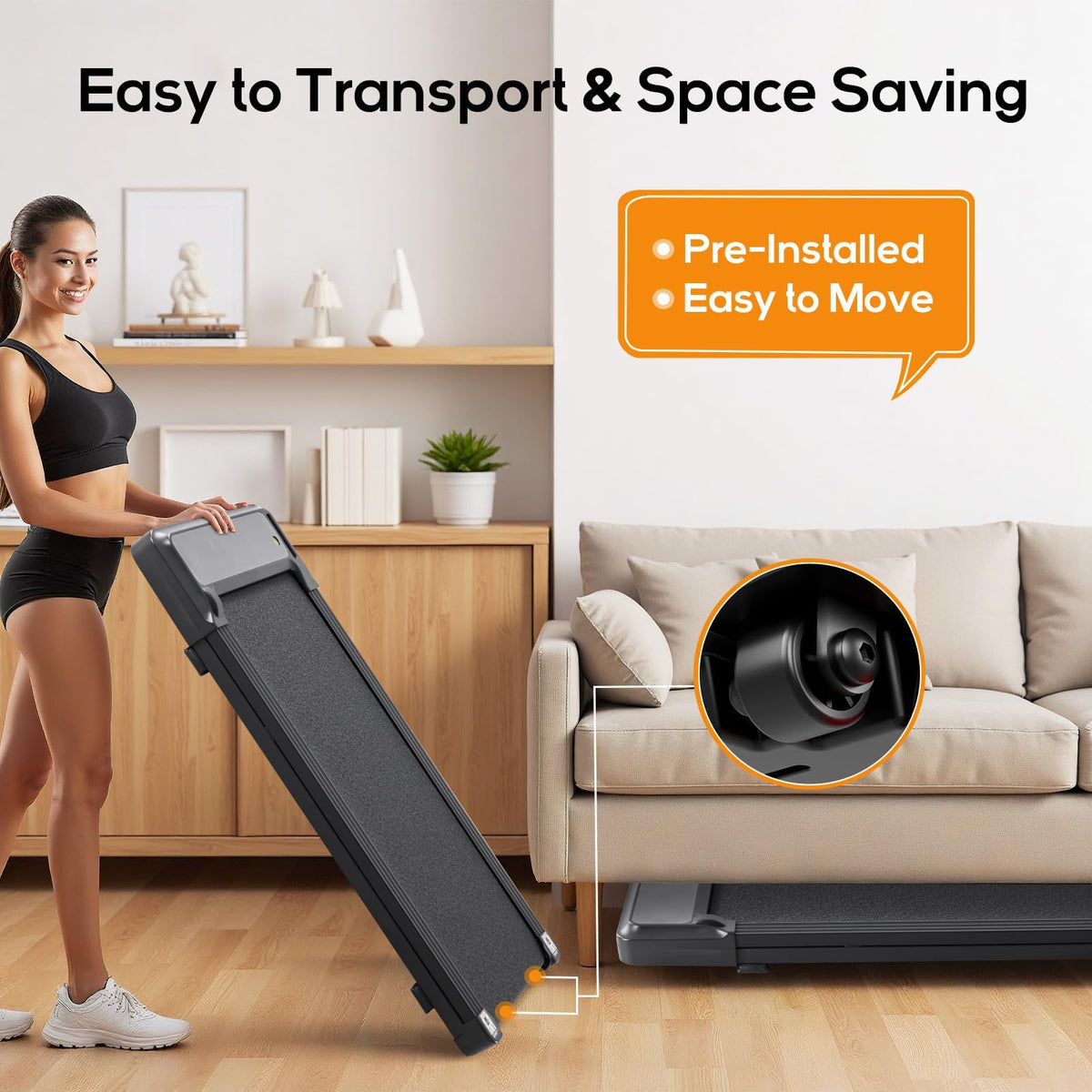 Portable Compact Electric Walking Treadmill X766249