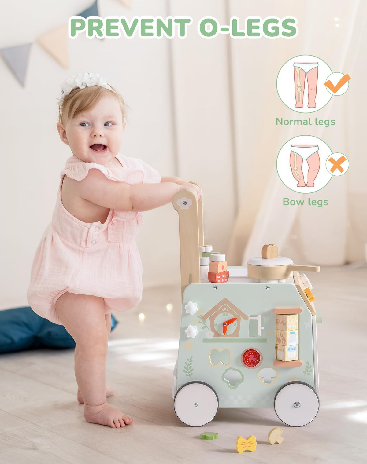 Wooden Baby Push Walker with Decelerator O485865