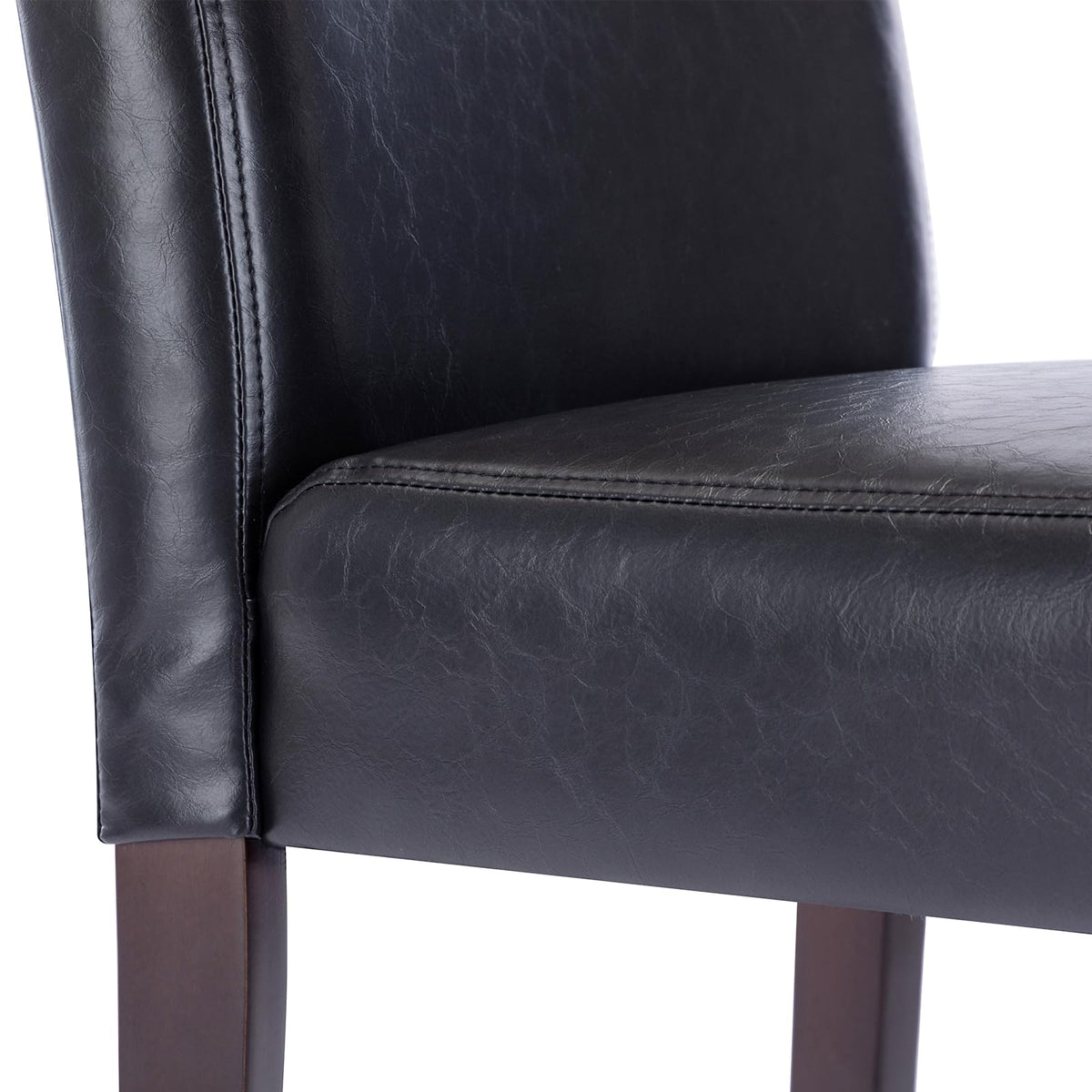 Black Faux Leather Upholstered Dining Chairs Set of 4 M438