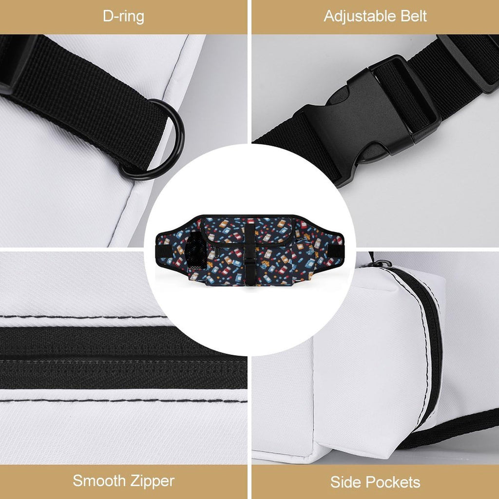 White Dog Walking Fanny Pack C41054