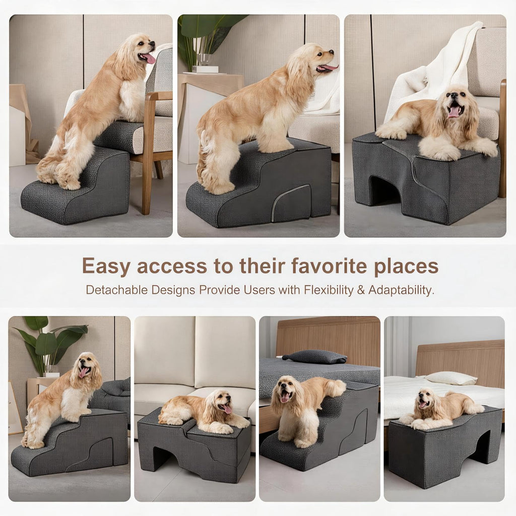 5-Step Non-Slip Dog Stairs with Tunnel L527406