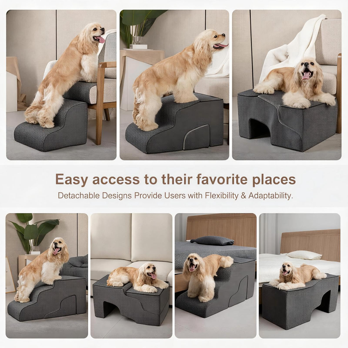 5-Step Non-Slip Dog Stairs with Tunnel L527406