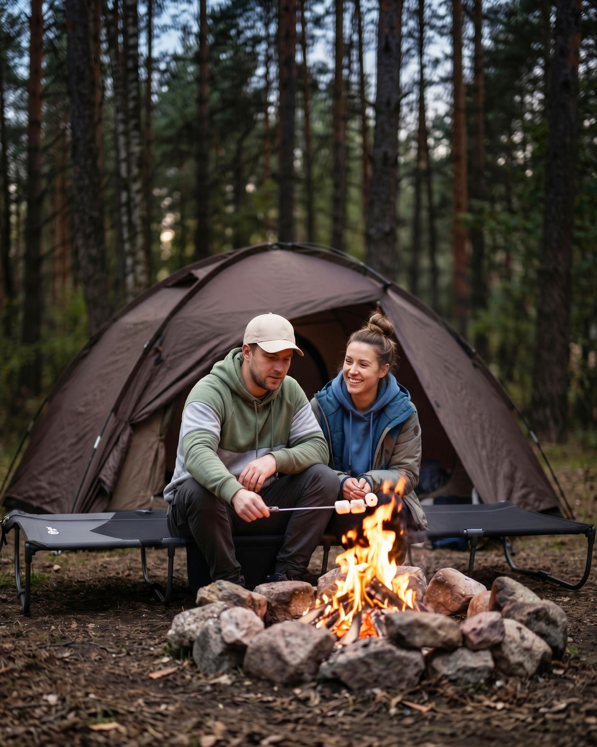 Ultra-Light 7.1 lbs Foldable Camping Cot with Side Pocket H409