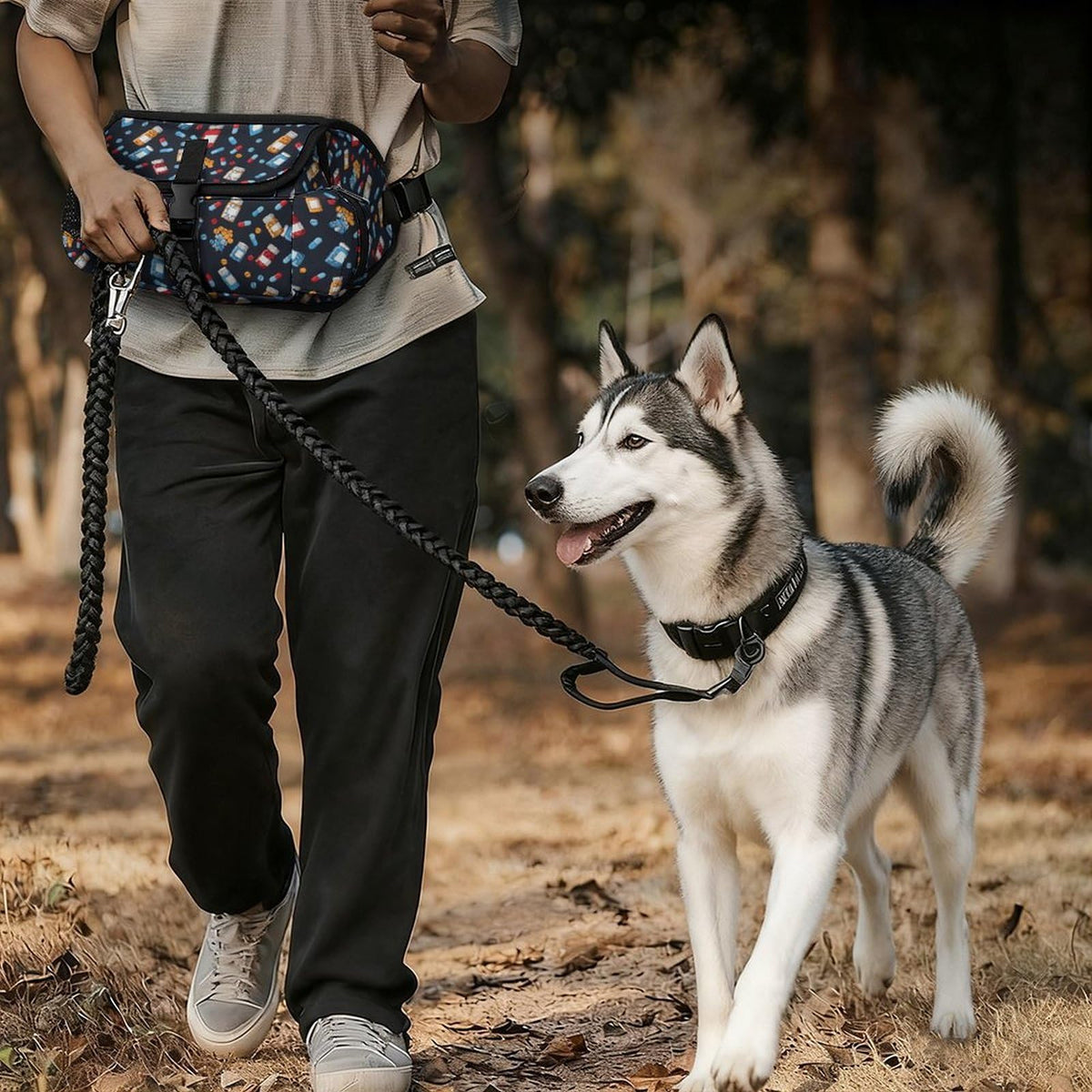 White Dog Walking Fanny Pack C41054