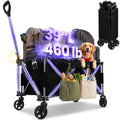 39" Collapsible Wagon with All-Terrain Wheels, 460 lbs Foldable Cart, Black R559
