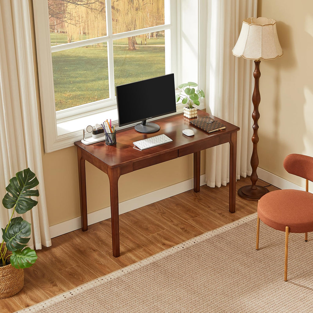 Black Walnut Solid Wood Computer Desk with Drawers L604