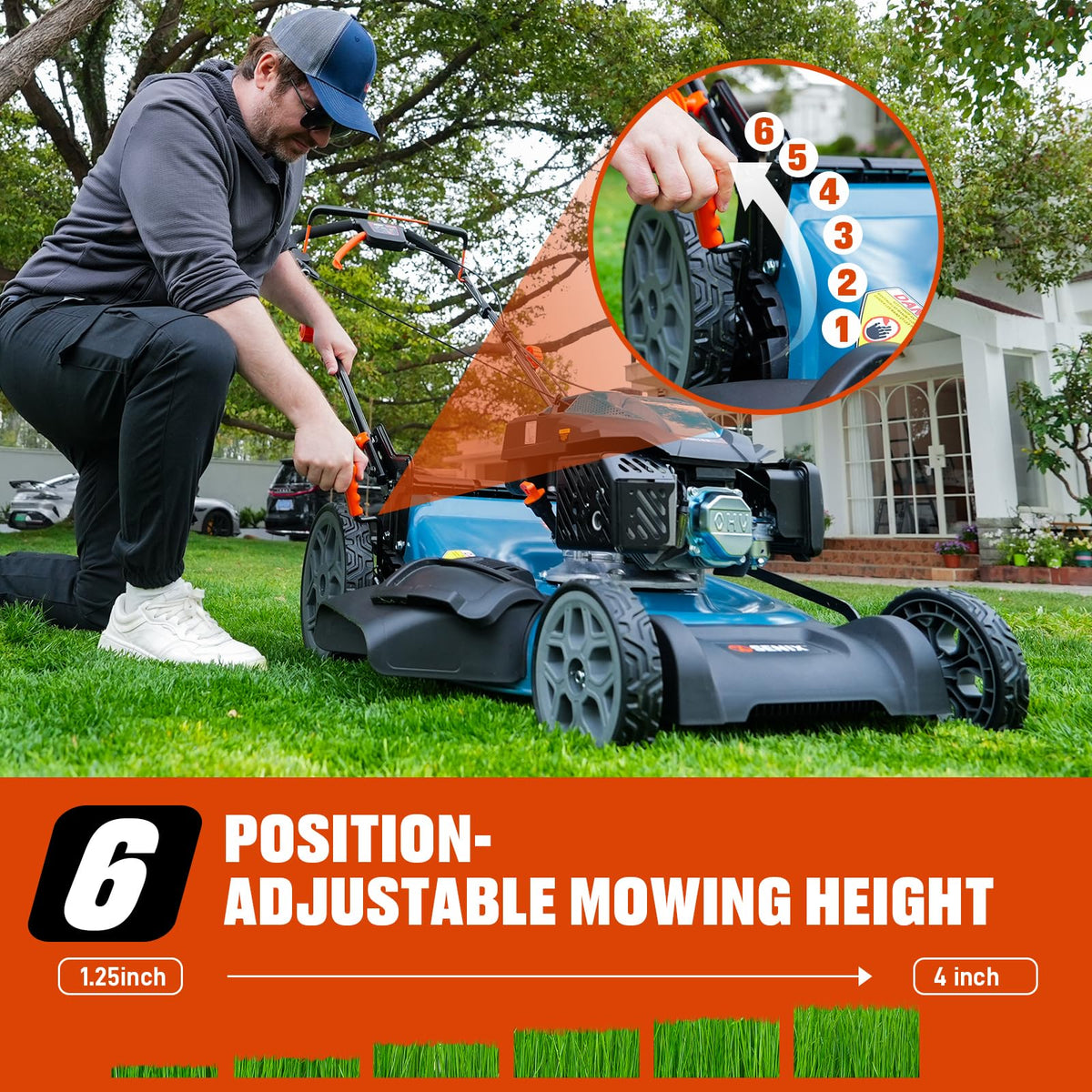 22" 3-in-1 Variable Speed Self Propelled Gas Lawn Mower K82325