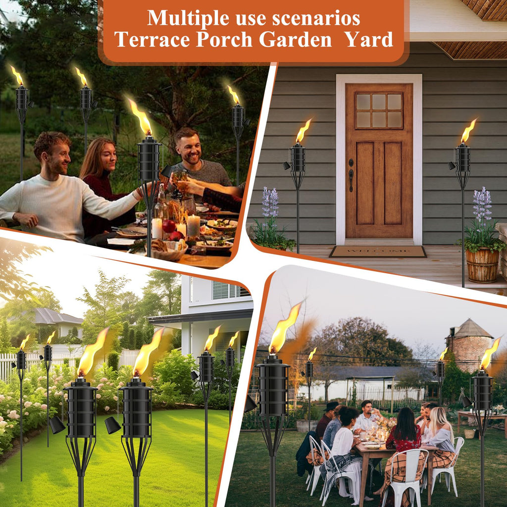 Citronella Garden Torch Set of 6, 16oz Metal Torch C2191
