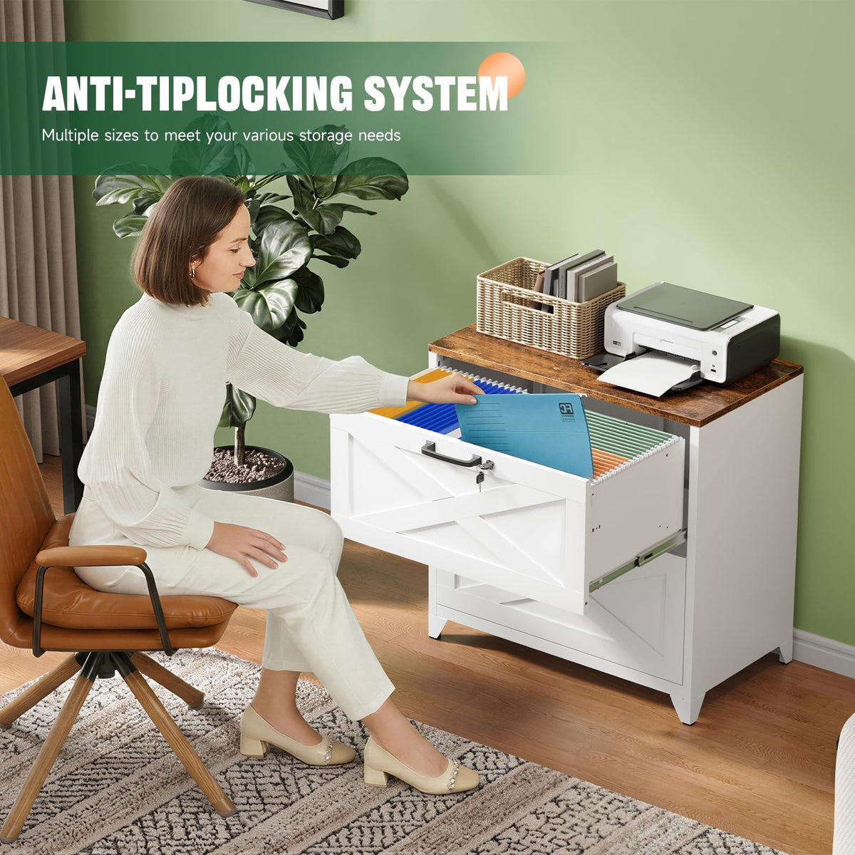 2 Drawer Metal File Cabinet with Lock K888195