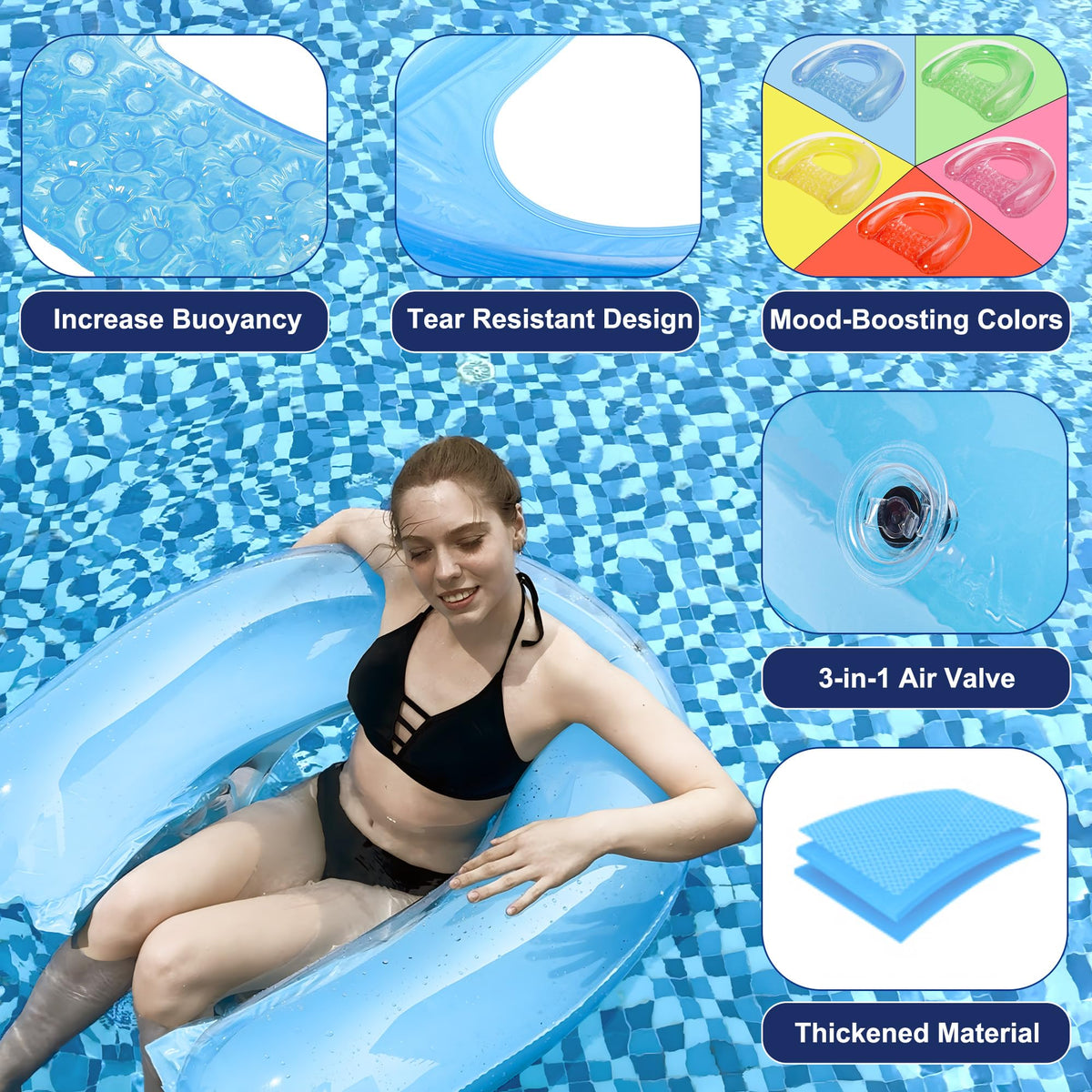 4 Pack Inflatable Pool Chair Float Z262670