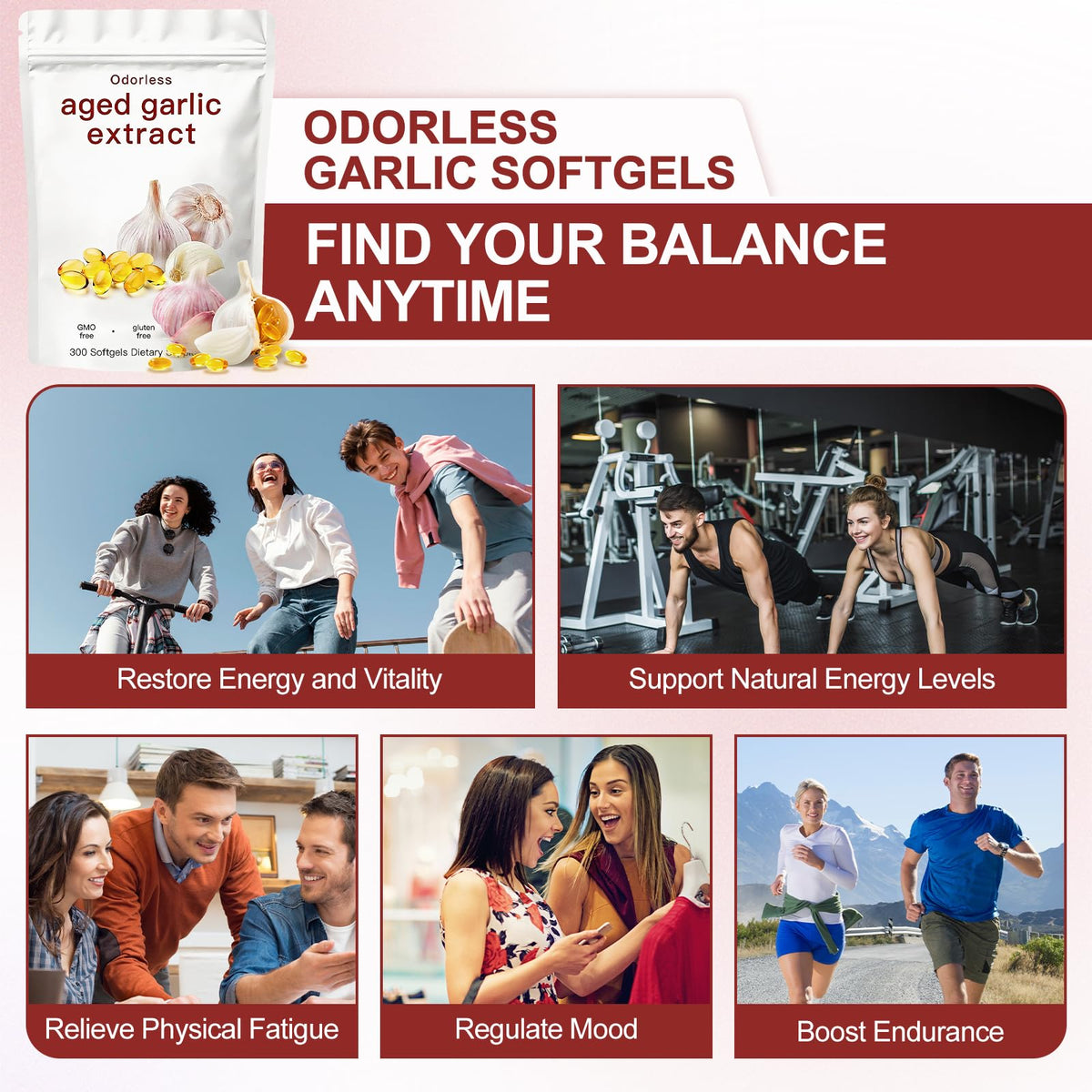 Odorless Garlic Supplement 300 Count Softgels A396
