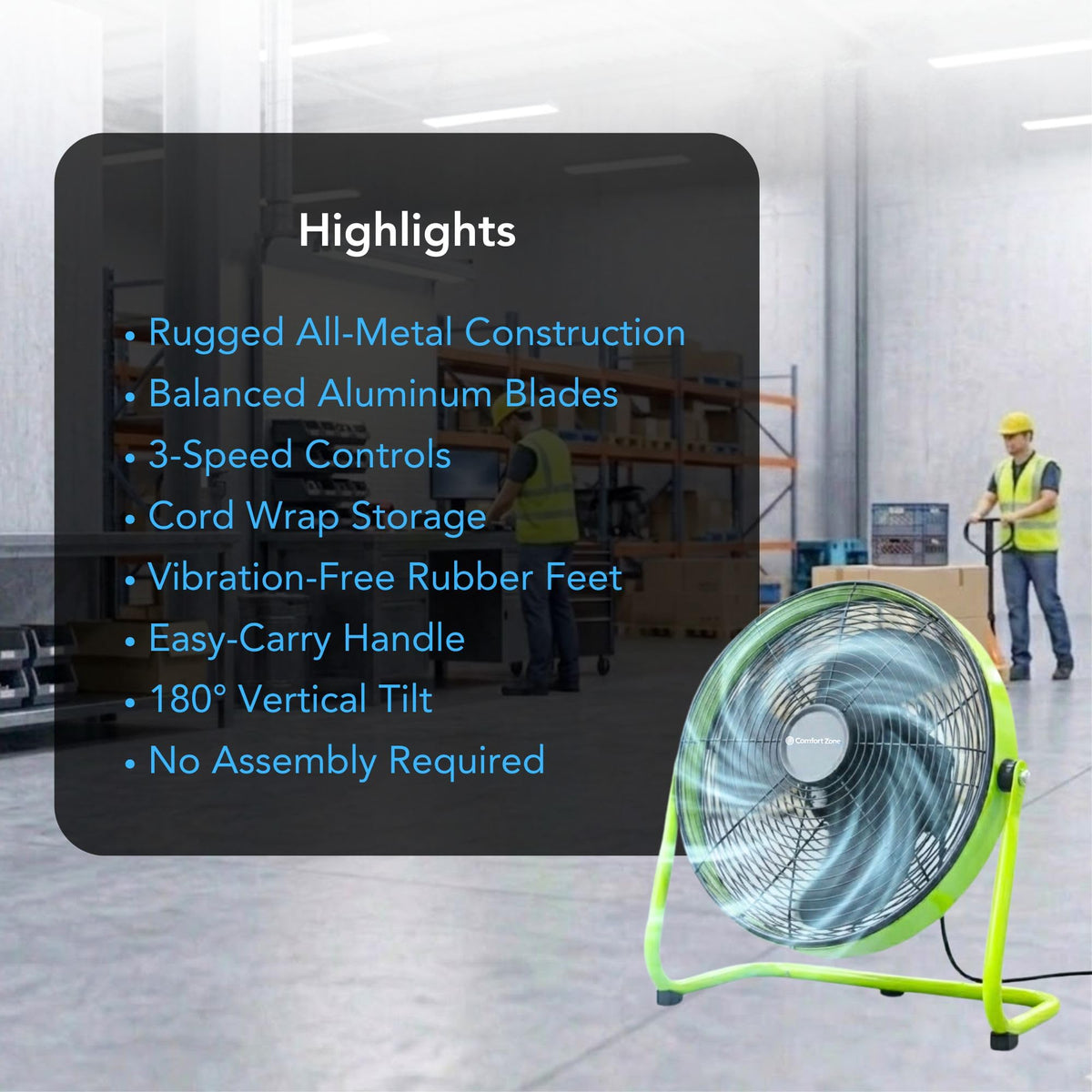 18-Inch High-Velocity Industrial Floor Fan B72040