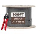 1000FT 1/8" T316 Stainless Steel Cable with Cutter I130