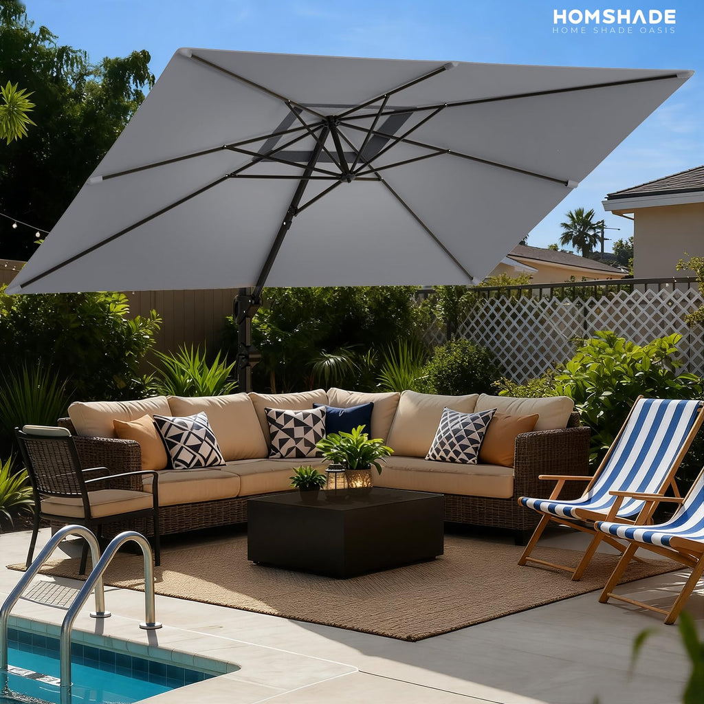 9x12 FT Cantilever Patio Umbrella with Base P73548