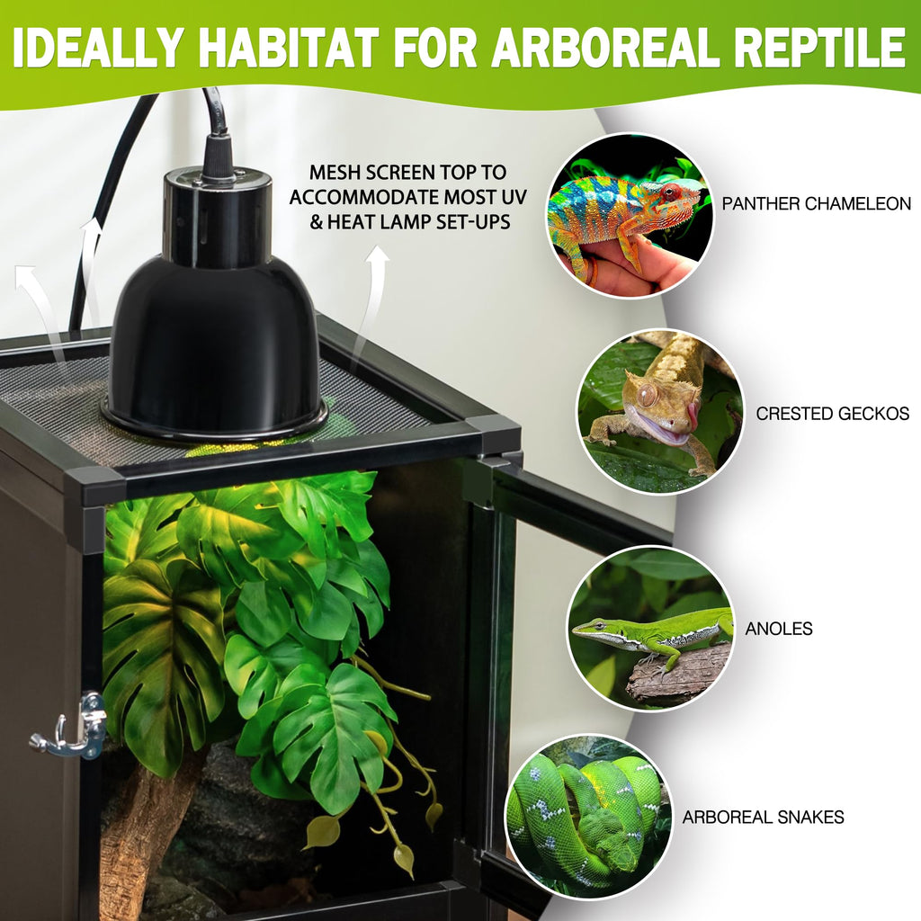 12"x12"x18" PVC Reptile Terrarium with Screen & Acrylic Doors D225