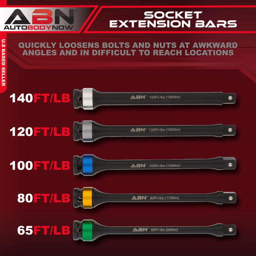 1/2in Drive 8in Long Torque Limiting Socket Extension Bar 5pc Set G630836