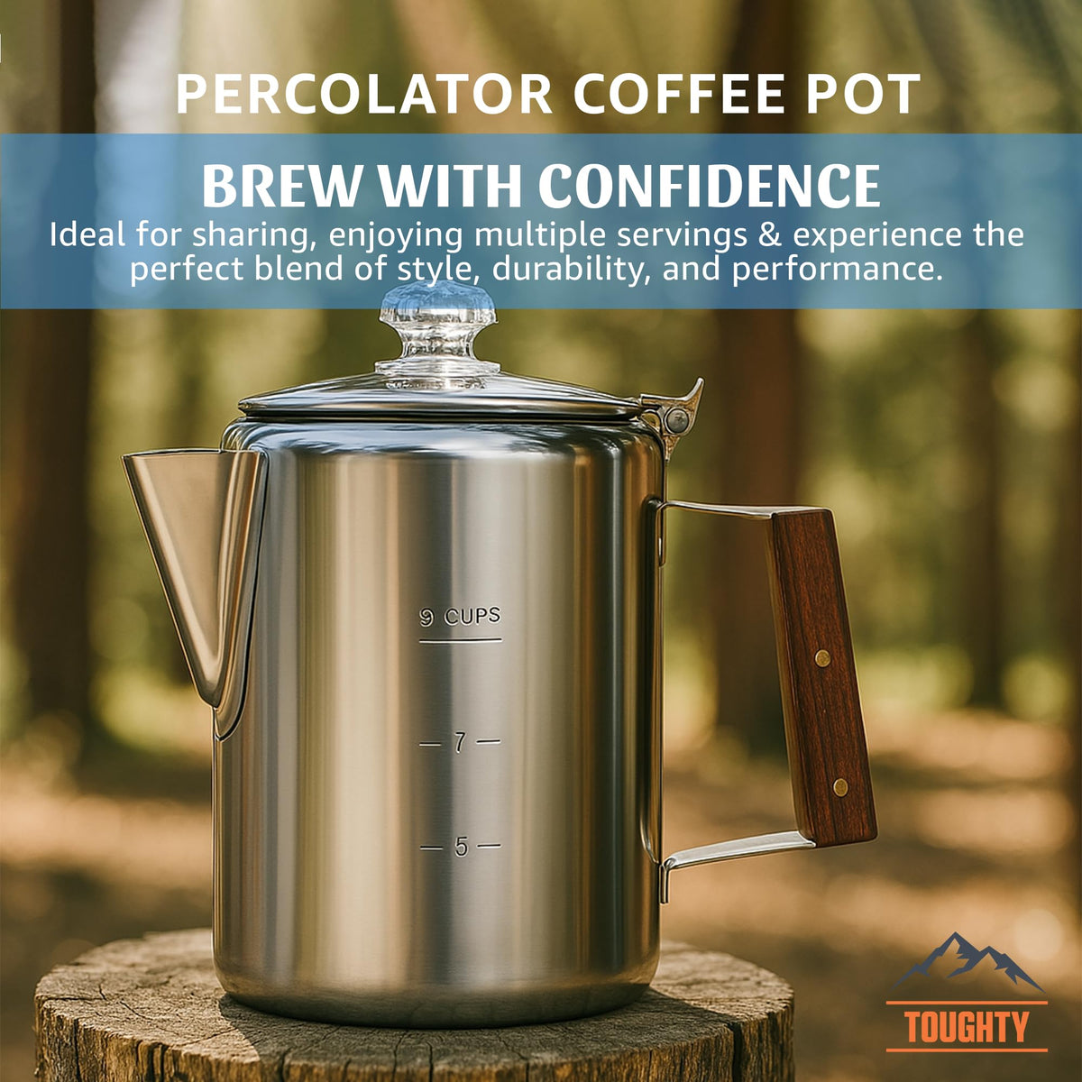 9 Cup Silver Stovetop Coffee Percolator W99194