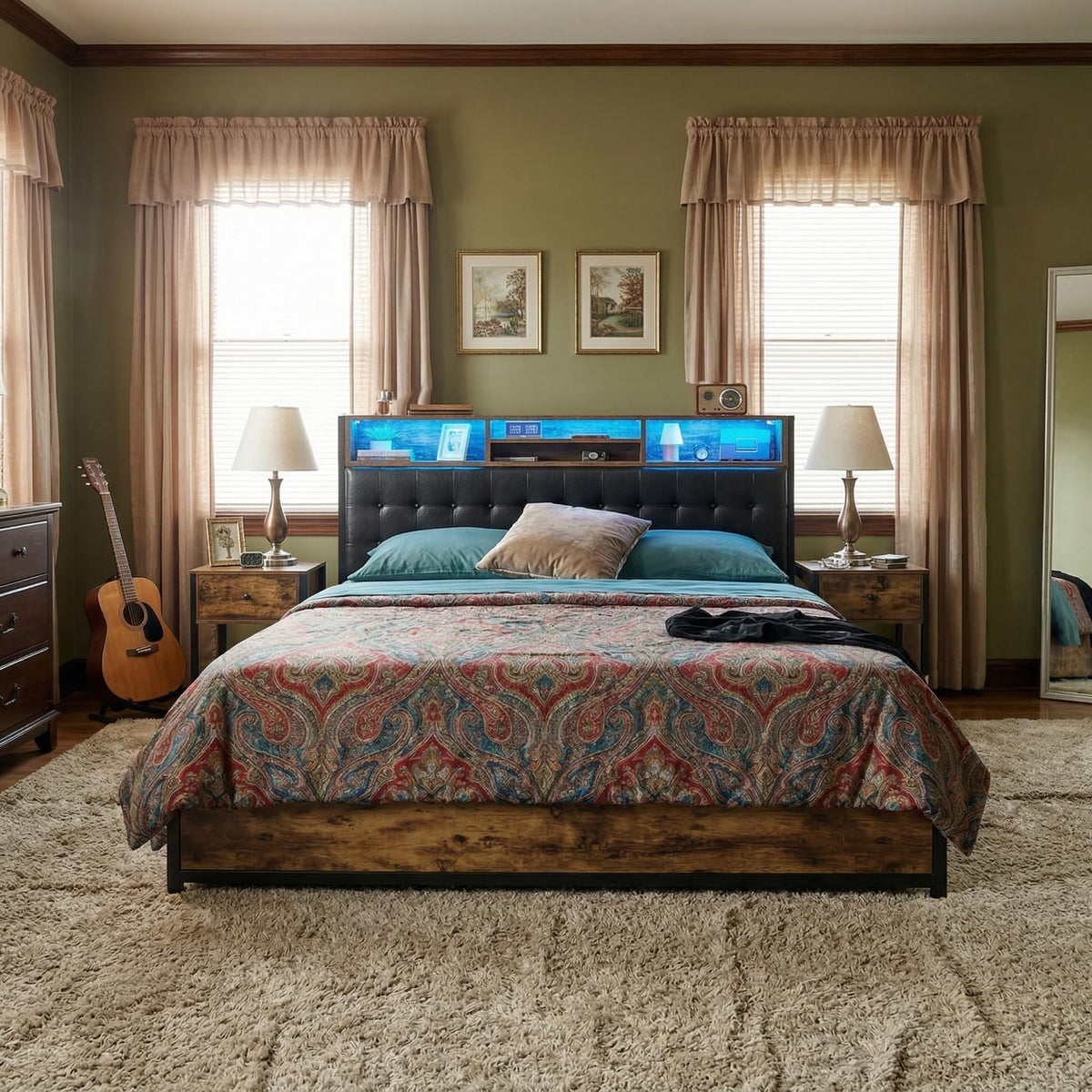 King Bed Frame with 4 Drawers R724084