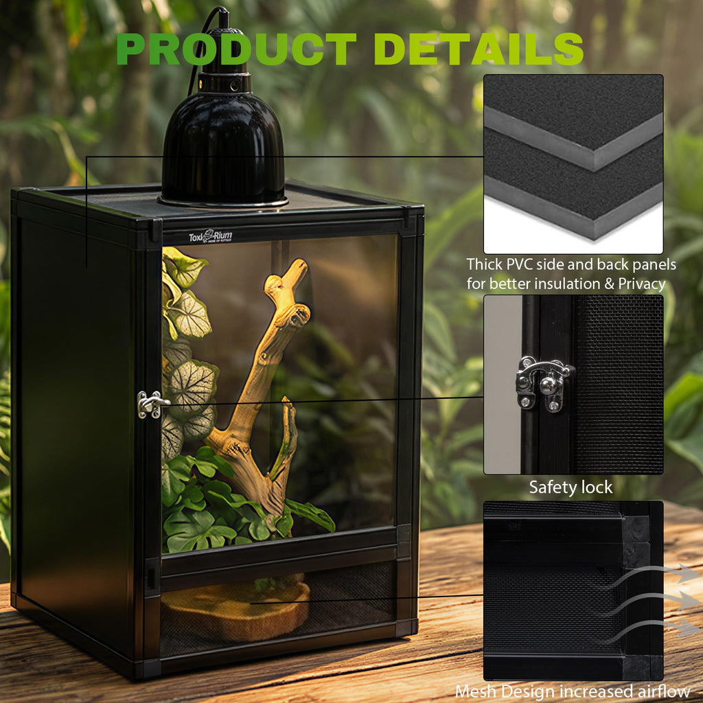 12"x12"x18" PVC Reptile Terrarium with Screen & Acrylic Doors D225