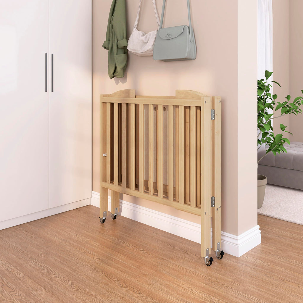 2-in-1 Portable Mini Crib with Mattress C595