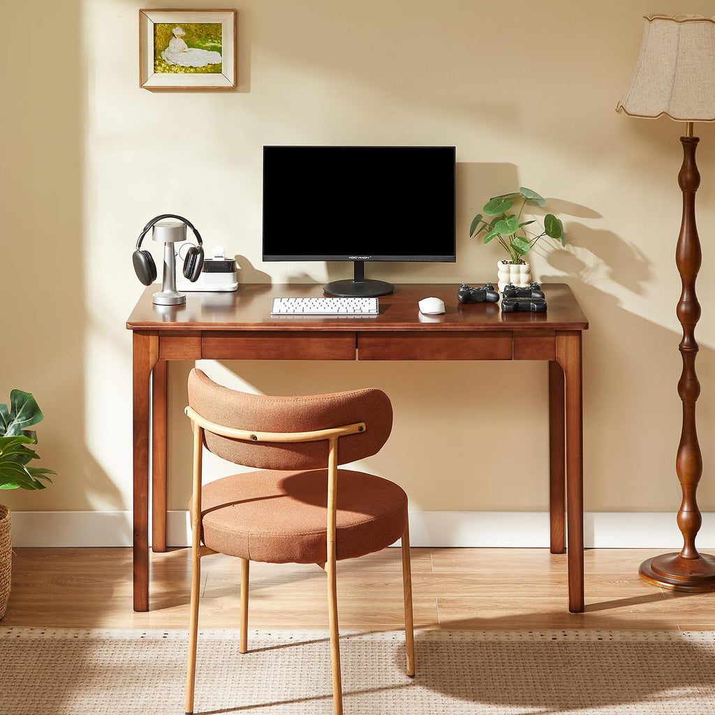 Black Walnut Solid Wood Computer Desk with Drawers L604