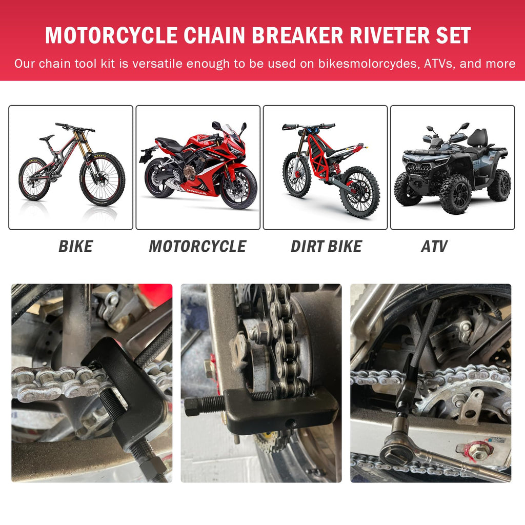 13 Pc Motorcycle Chain Breaker and Riveting Tool Kit N18444