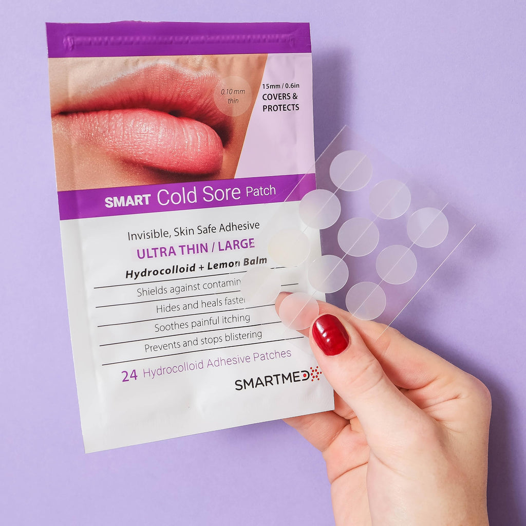 15 mm Hydrocolloid Cold Sore Patches with Lysine, Honey, Zinc & Lemon Balm, 24 Count B6758