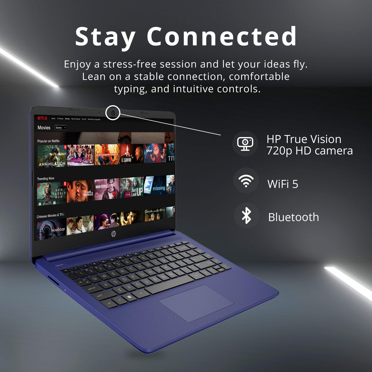 14" HD Laptop Intel Celeron N4120 4GB RAM 224GB Storage Blue L956