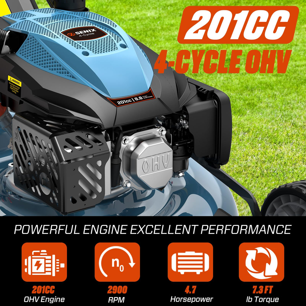 22" 3-in-1 Variable Speed Self Propelled Gas Lawn Mower K82325