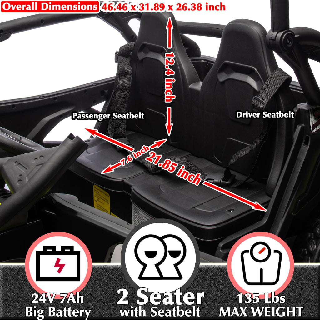 Black 2-Seater 4WD Ride On Car Z22582