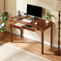 Black Walnut Solid Wood Computer Desk with Drawers L604