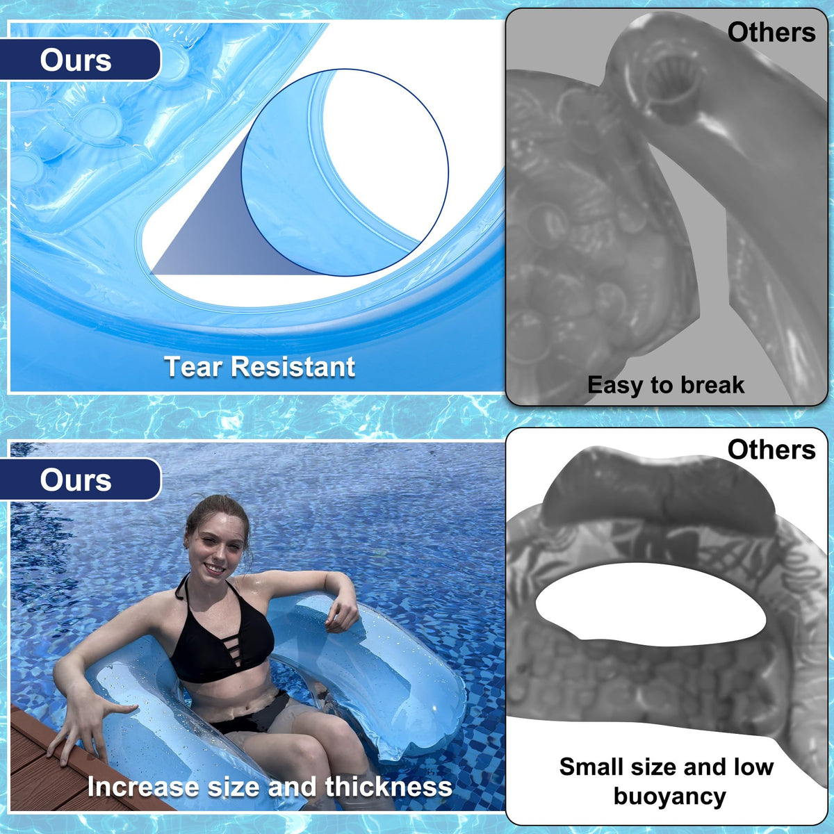 4 Pack Inflatable Pool Chair Float Z262670