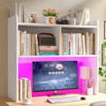 White 3-Tier Desk Hutch with LED Light L54018
