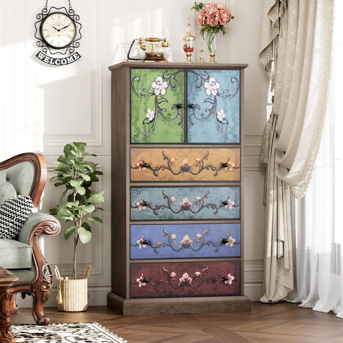 50" H Boho 4 Drawer Dresser Y9663