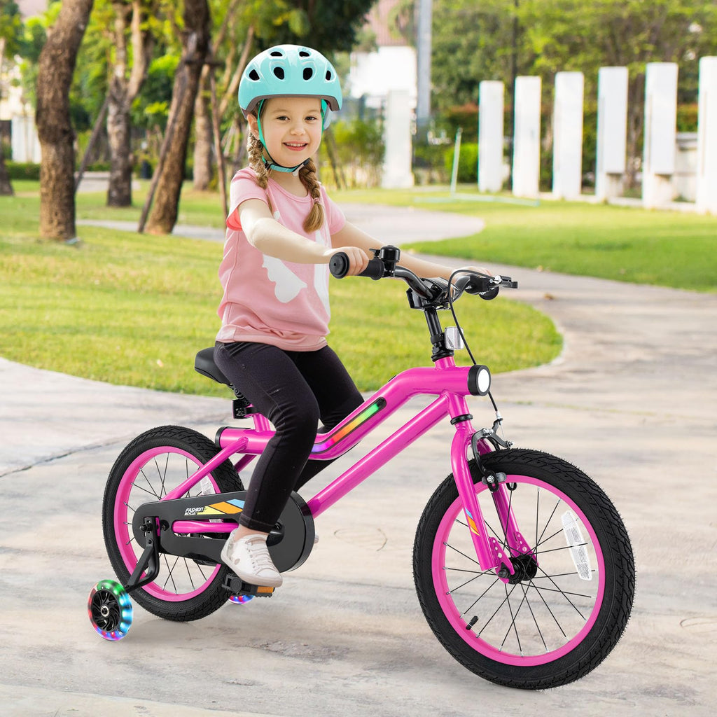 16 18 Inch Lighted Kids Bike with Training Wheels U9290