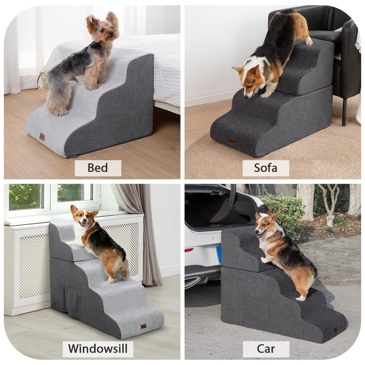 5-Step Non-Slip Dog Stairs with Tunnel L527406