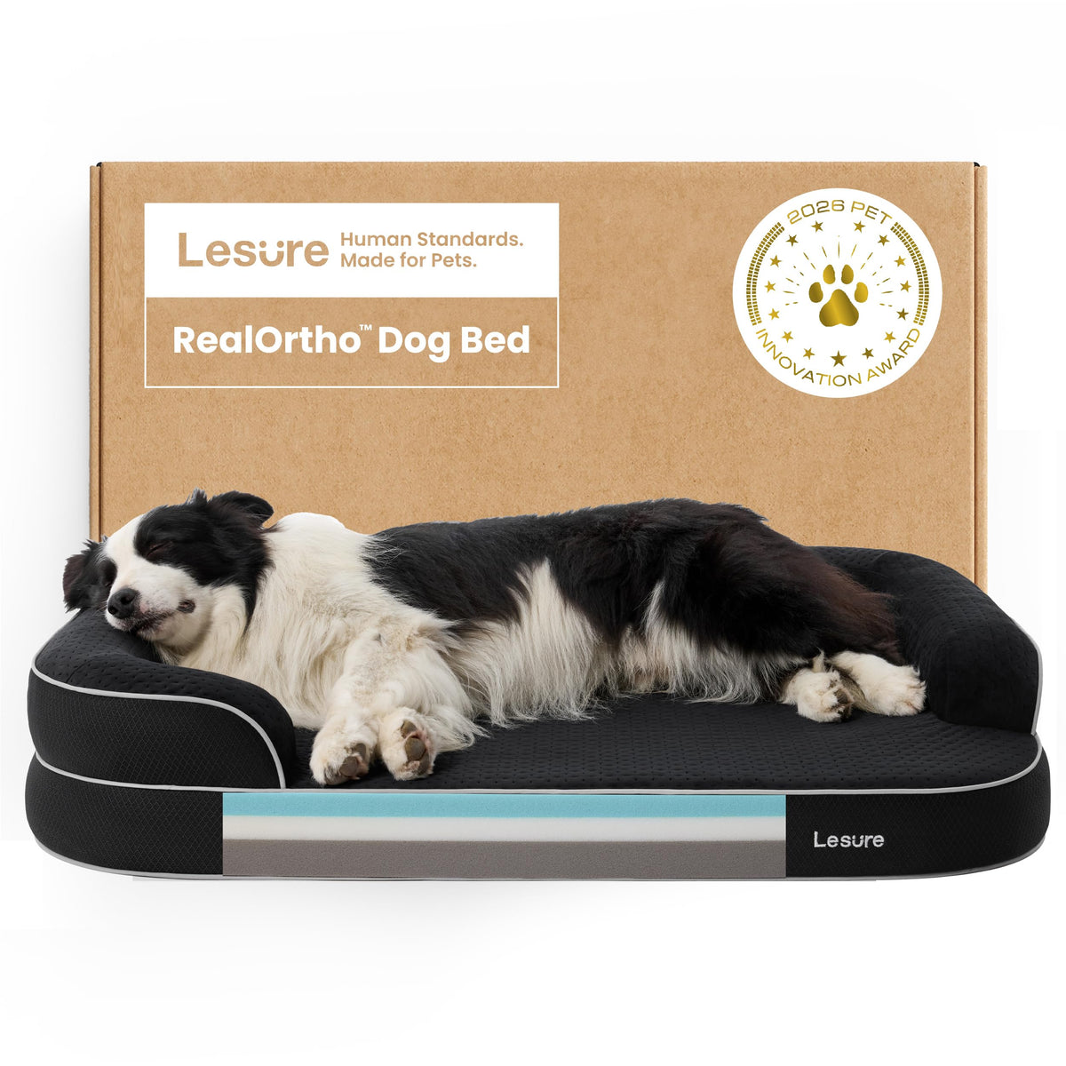 Black 42" Orthopedic Dog Beds Y27114