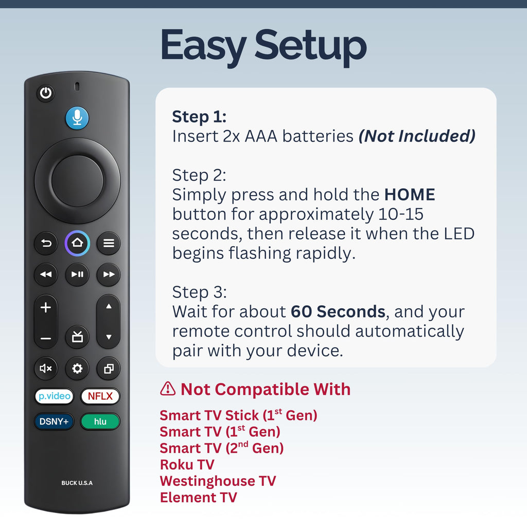 Replacement Voice Remote for Smart TVs, 1 Pack F163772