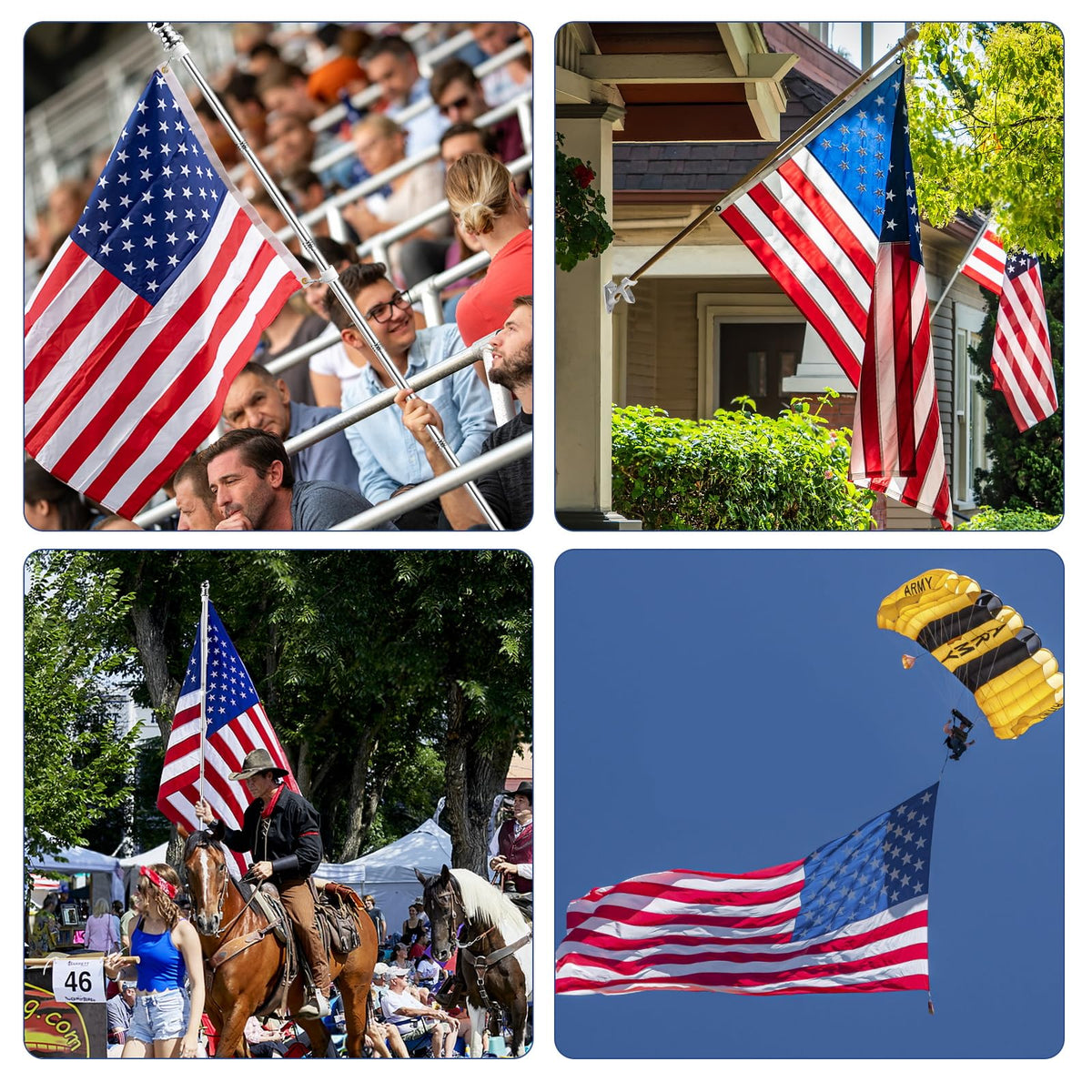 5 FT Flag Pole Kit with 3x5ft American Flag Stainless Steel Z843
