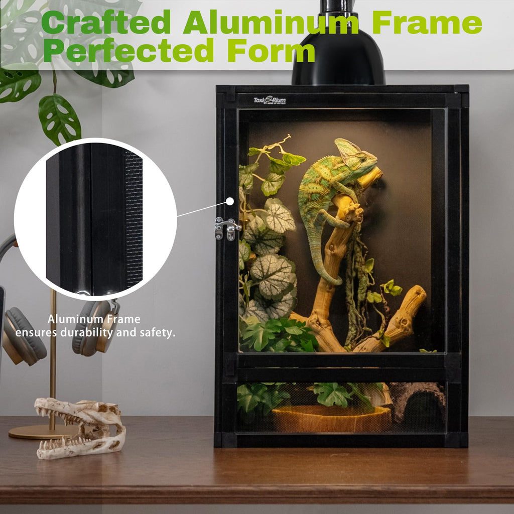 12"x12"x18" PVC Reptile Terrarium with Screen & Acrylic Doors D225