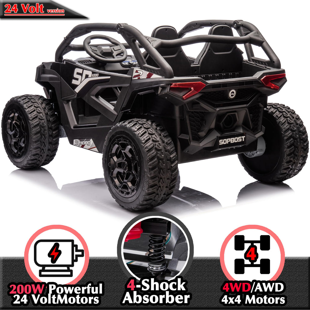 Black 2-Seater 4WD Ride On Car Z22582
