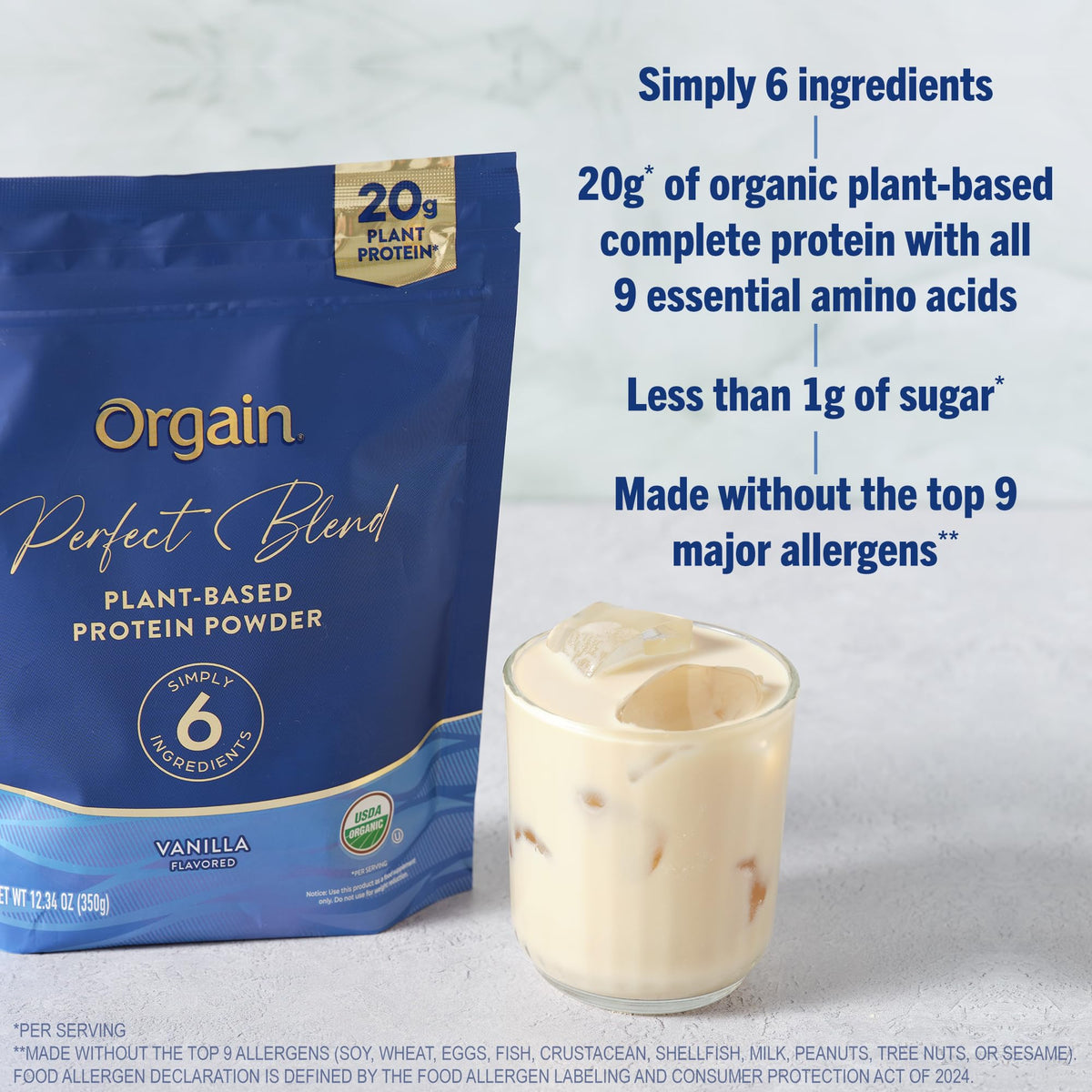 Organic Vegan Protein Powder, 20g Plant Protein, Vanilla H6975
