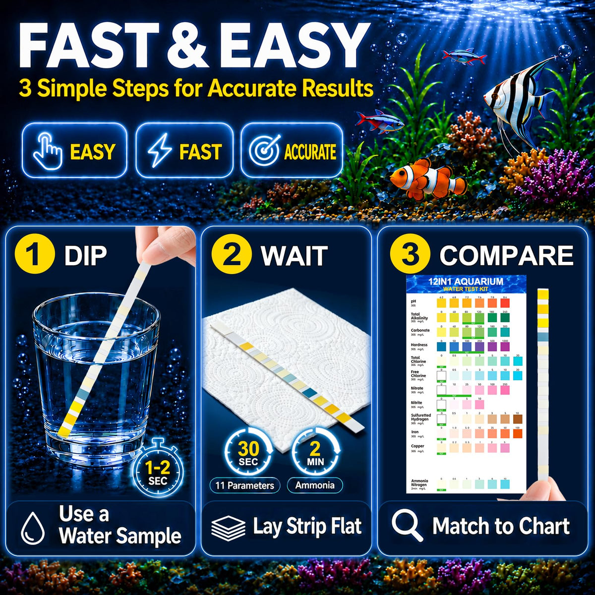 Aquarium Test Strips 50ct W132