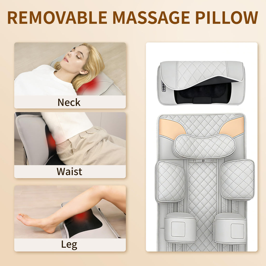 Heated Full Body Massage Mat with Movable Shiatsu Neck Massager T835190