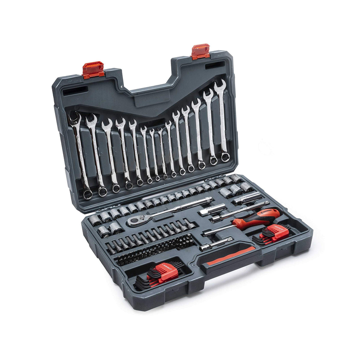 128 Piece 3/8" Drive 12 Point SAE/Metric Mechanics Tool Set S3498