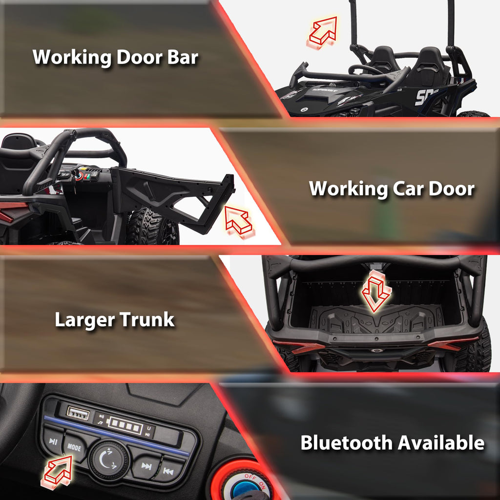 Black 2-Seater 4WD Ride On Car Z22582